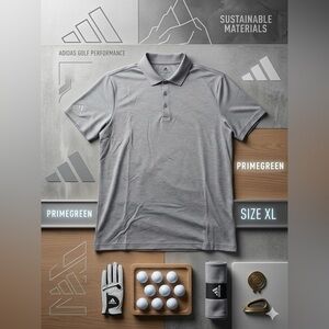 adidas Men's Heather Gray Polo Shirt